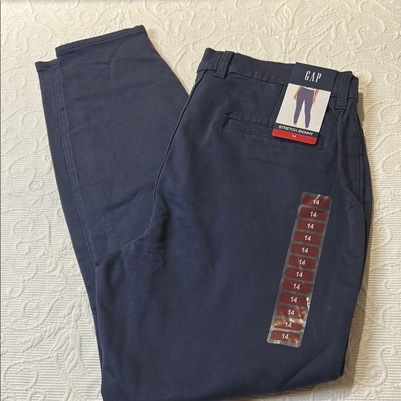 GAP Blue Stretch Skinny Pants Tailored Fit. Size 14. NWT - Picture 4 of 9